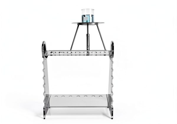 Trapezoid Organic Glass Pipette Rack, Laboratory Supporting Holder Bracket with 1.5cm Holes-3