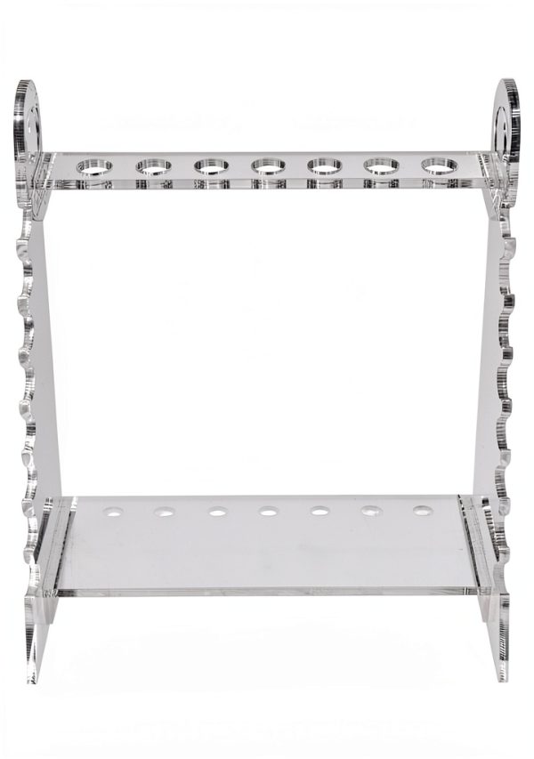 Trapezoid Organic Glass Pipette Rack, Laboratory Supporting Holder Bracket with 1.5cm Holes-4