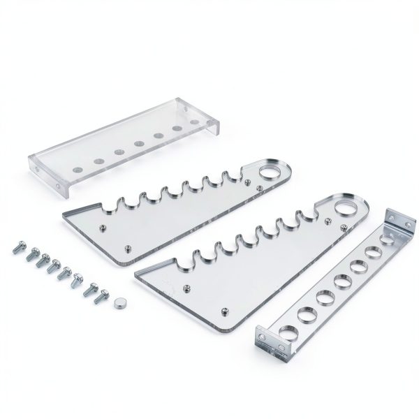 Trapezoid Organic Glass Pipette Rack, Laboratory Supporting Holder Bracket with 1.5cm Holes-2