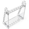Trapezoid Organic Glass Pipette Rack, Laboratory Supporting Holder Bracket with 1.5cm Holes-0