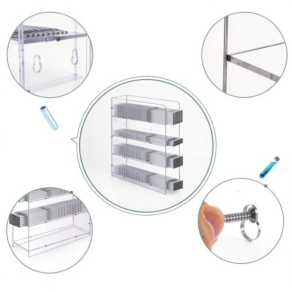 Acrylic Pipette Rack Geelin 4‑Compartment Clear Stand 15×11.8×4 in-2