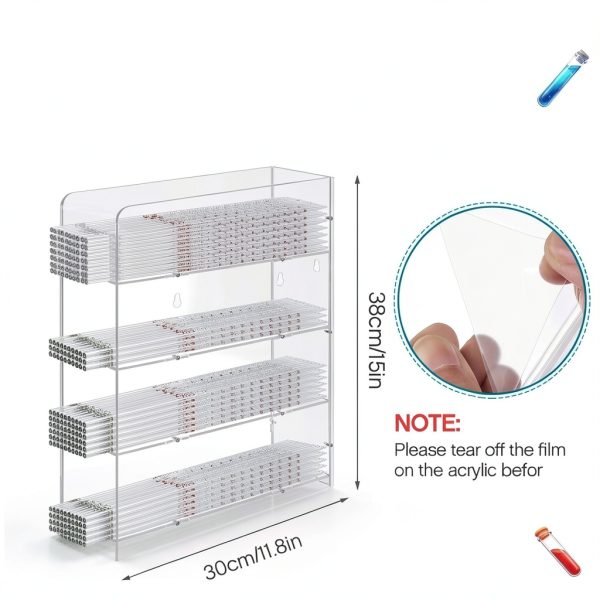 Acrylic Pipette Rack Geelin 4‑Compartment Clear Stand 15×11.8×4 in-1