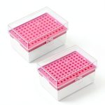 Pipette Tips Box 96-Well Polypropylene Holder by uxcell Red 2Pcs-0