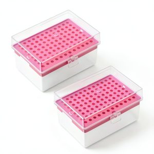 Pipette Tips Box 96-Well Polypropylene Holder by uxcell Red 2Pcs-0