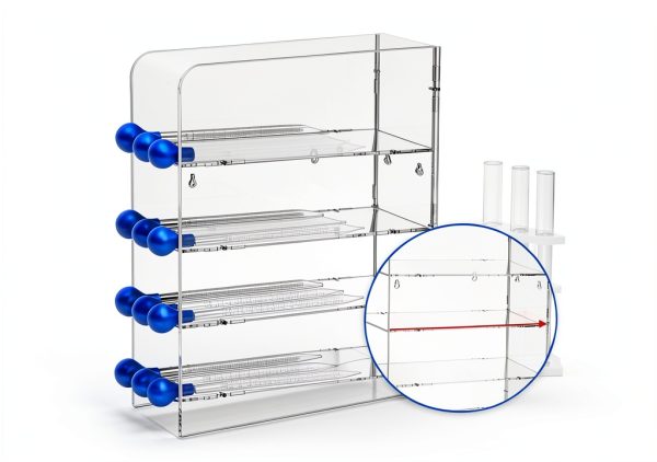 Acrylic Pipette Rack FOUR ES Scientific – Wall‑Mounted 4‑Compartment-3