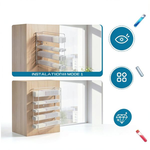Acrylic Pipette Rack Geelin 4‑Compartment Clear Stand 15×11.8×4 in-4