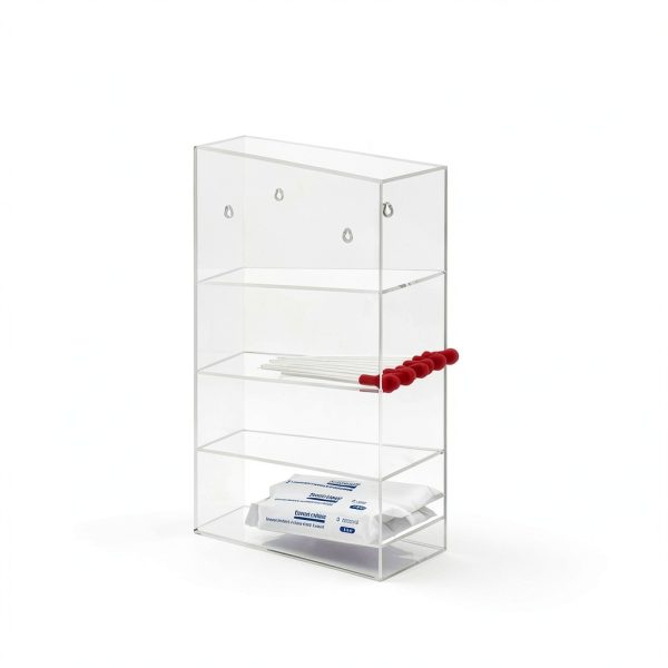 Clear Acrylic Pipette Rack DoubleFill 4-Compartment Sealed Base-1