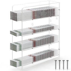 Acrylic Pipette Rack Geelin 4‑Compartment Clear Stand 15×11.8×4 in-0
