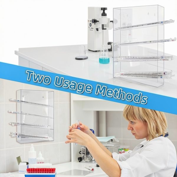 Serological Pipette Rack BIOLOGIX Acrylic 4-Compartment 12x4x19in-3
