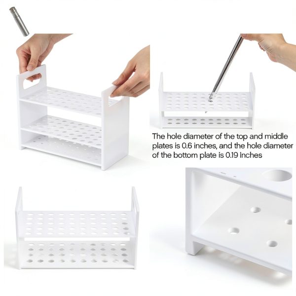 Weysat Pipette Rack Acrylic Stand 9 x 7 x 4.3 in 50 Place Lab-3